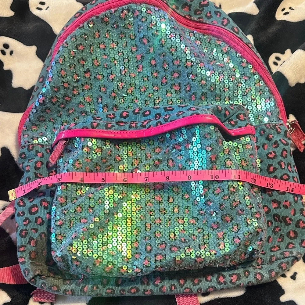 Sequin Leopard Print Backpack